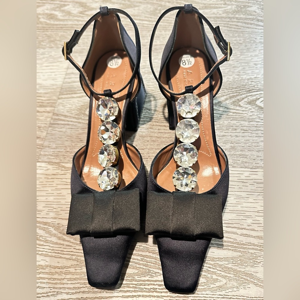 Marni Black Leather Diamond Women’s Shoes Size 39 Size 8.5 Vero Cuio Leather